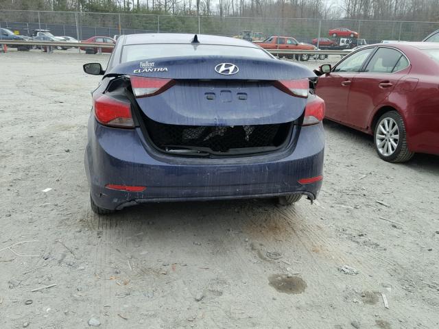 5NPDH4AE6EH469986 - 2014 HYUNDAI ELANTRA SE BLUE photo 9