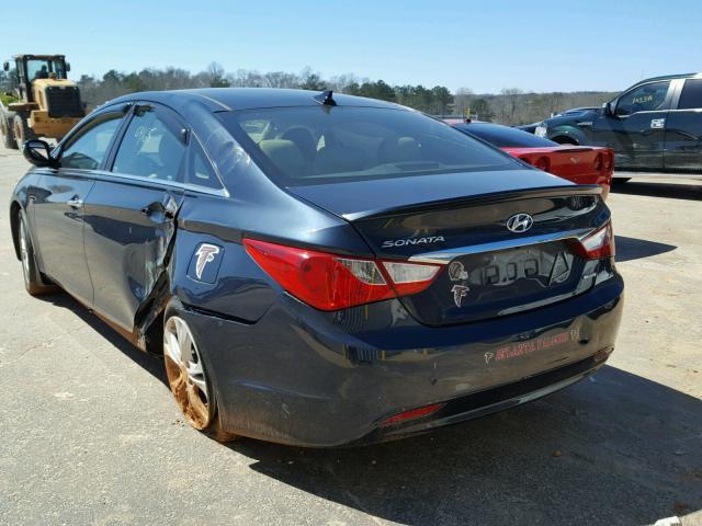 5NPEC4AC2DH611279 - 2013 HYUNDAI SONATA SE BLUE photo 3