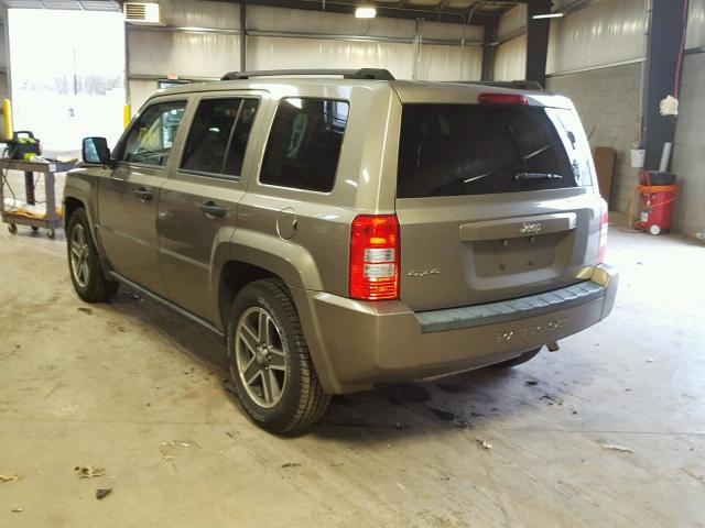 1J8FF28WX8D713756 - 2008 JEEP PATRIOT SP TAN photo 3