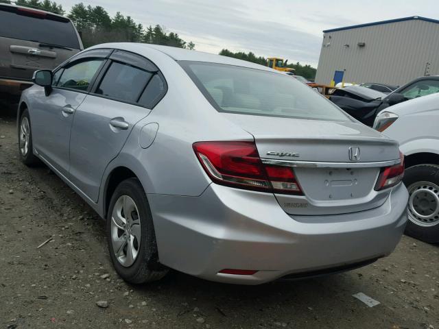 2HGFB2F52DH566909 - 2013 HONDA CIVIC LX SILVER photo 3