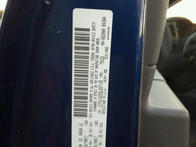 1D7HU16258J227105 - 2008 DODGE RAM 1500 S BLUE photo 10