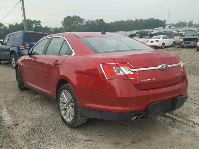 1FAHP2FW6BG105552 - 2011 FORD TAURUS LIM RED photo 3