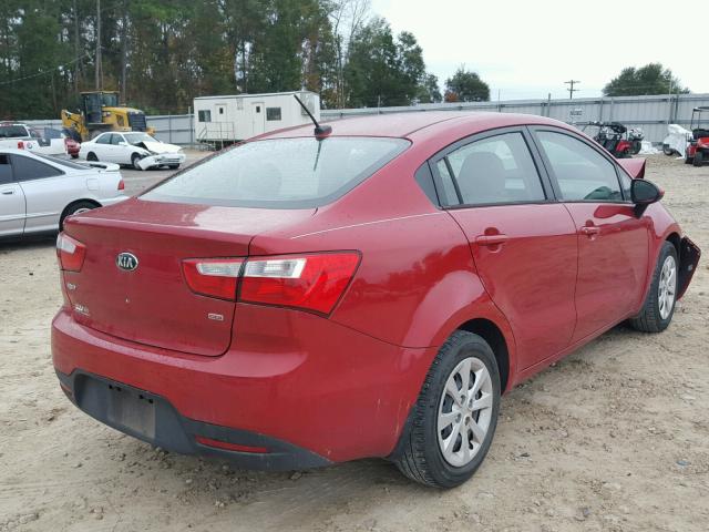 KNADM4A3XF6526127 - 2015 KIA RIO LX RED photo 4