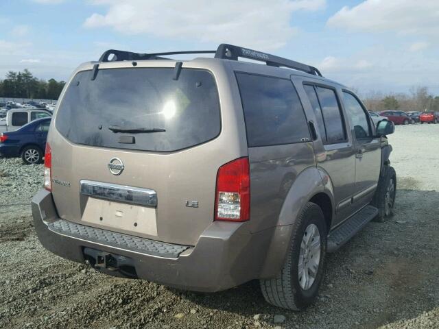 5N1AR18U86C683690 - 2006 NISSAN PATHFINDER BEIGE photo 4