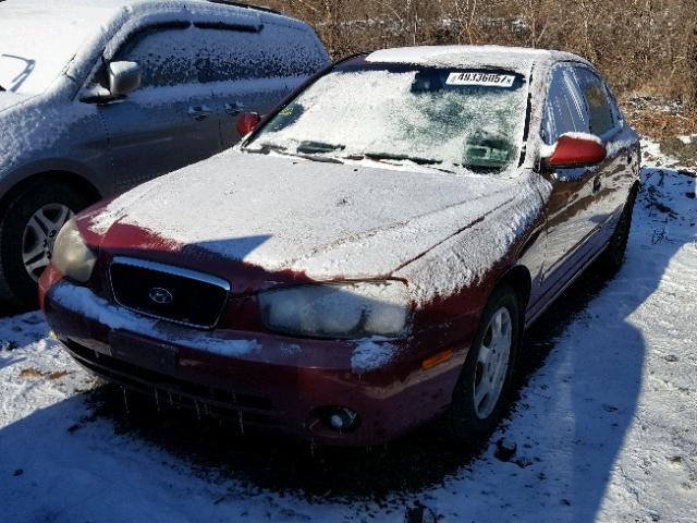 KMHDN45D53U652739 - 2003 HYUNDAI ELANTRA GL RED photo 2