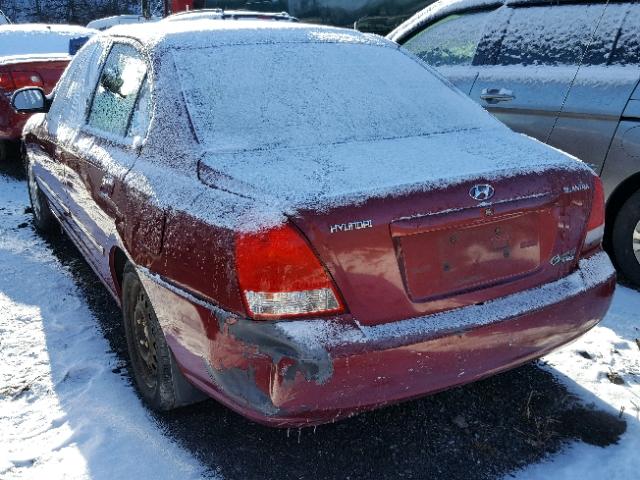 KMHDN45D53U652739 - 2003 HYUNDAI ELANTRA GL RED photo 3