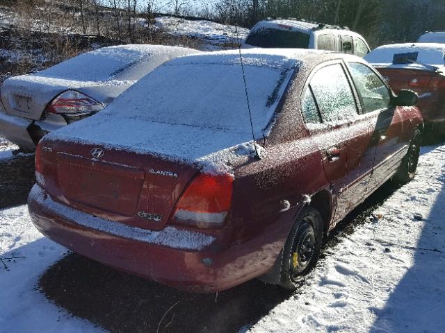 KMHDN45D53U652739 - 2003 HYUNDAI ELANTRA GL RED photo 4