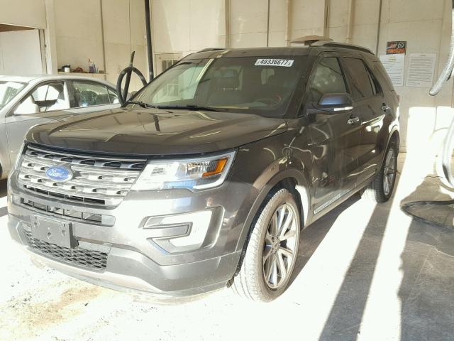 1FM5K8F87GGC25198 - 2016 FORD EXPLORER L CHARCOAL photo 2