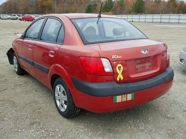 KNADE123X66038189 - 2006 KIA RIO RED photo 3