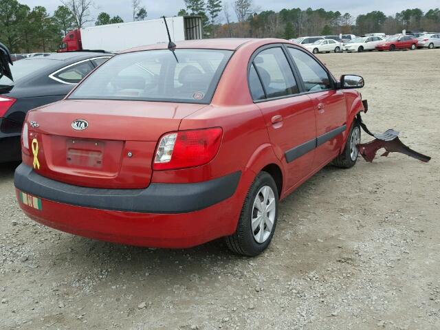 KNADE123X66038189 - 2006 KIA RIO RED photo 4