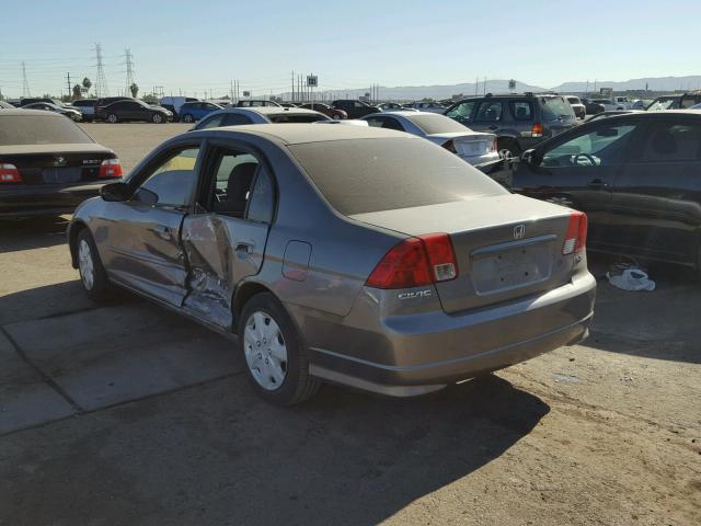 2HGES16524H508207 - 2004 HONDA CIVIC LX GRAY photo 3