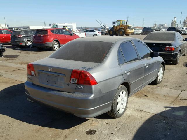 2HGES16524H508207 - 2004 HONDA CIVIC LX GRAY photo 4