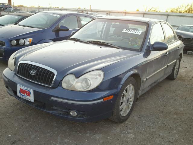 KMHWF35H24A071978 - 2004 HYUNDAI SONATA GLS BLUE photo 2