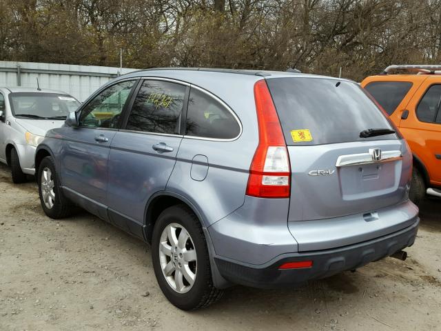 JHLRE48748C036563 - 2008 HONDA CR-V EXL BLUE photo 3