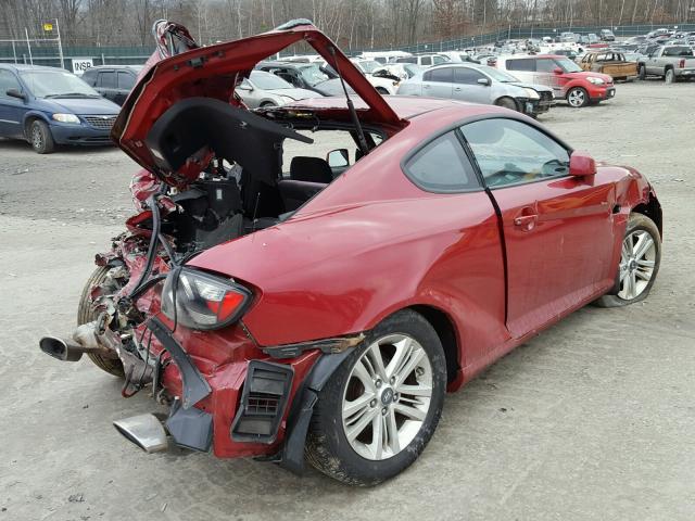 KMHHM66D08U283469 - 2008 HYUNDAI TIBURON GS RED photo 4