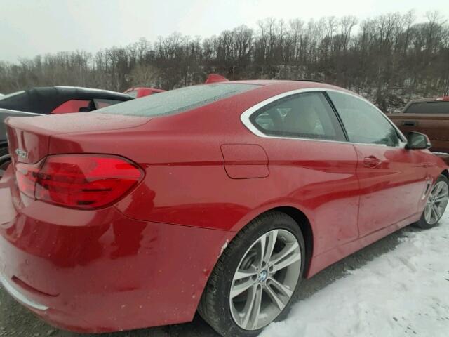 WBA4R7C55HK876664 - 2017 BMW 430I RED photo 4