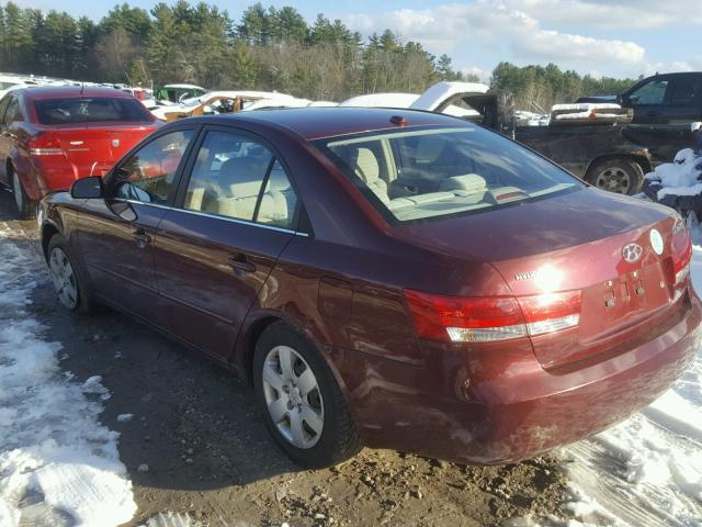 5NPET46C67H263645 - 2007 HYUNDAI SONATA GLS RED photo 3