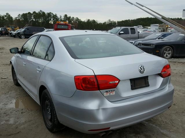 3VW2K7AJ9CM351331 - 2012 VOLKSWAGEN JETTA BASE SILVER photo 3