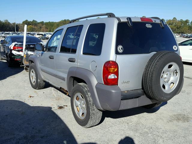 1J4GL48K24W220255 - 2004 JEEP LIBERTY SP SILVER photo 3