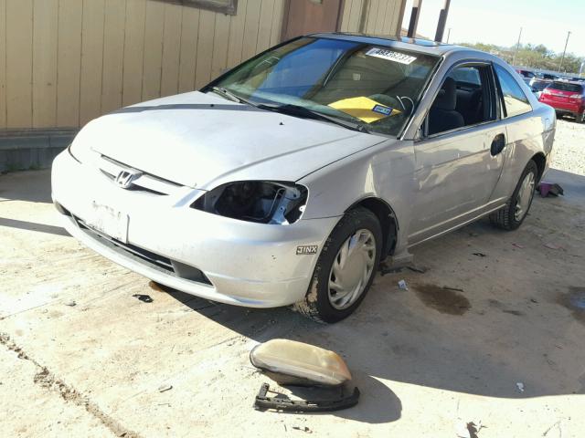 1HGEM22922L100668 - 2002 HONDA CIVIC EX SILVER photo 2