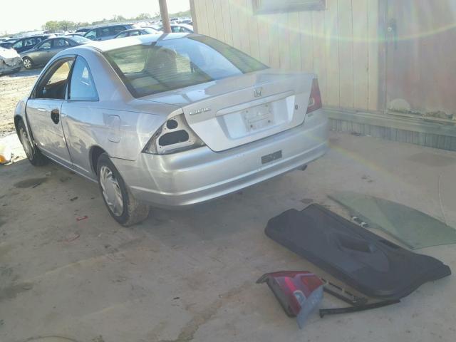 1HGEM22922L100668 - 2002 HONDA CIVIC EX SILVER photo 3