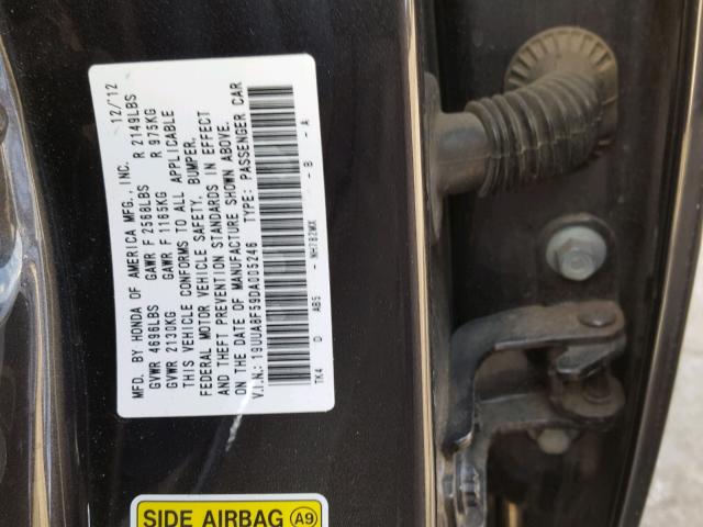 19UUA8F59DA005246 - 2013 ACURA TL TECH GRAY photo 10