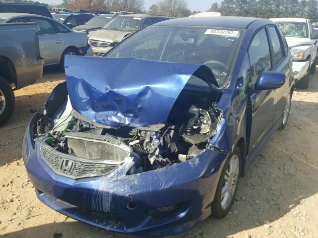 JHMGE884X9S005115 - 2009 HONDA FIT SPORT BLUE photo 2