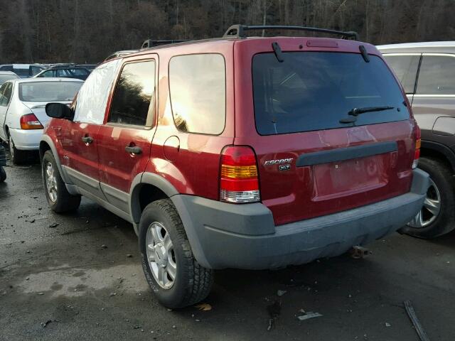 1FMYU041X1KA34491 - 2001 FORD ESCAPE XLT BURGUNDY photo 3