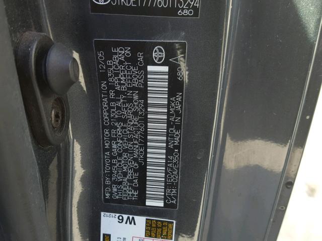 JTKDE177760113294 - 2006 TOYOTA SCION TC 灰色 照片 10