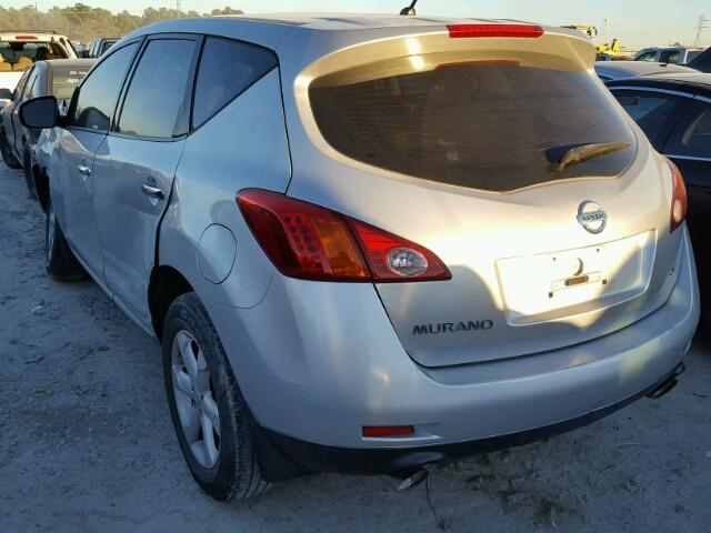 JN8AZ18U29W019252 - 2009 NISSAN MURANO S SILVER photo 3