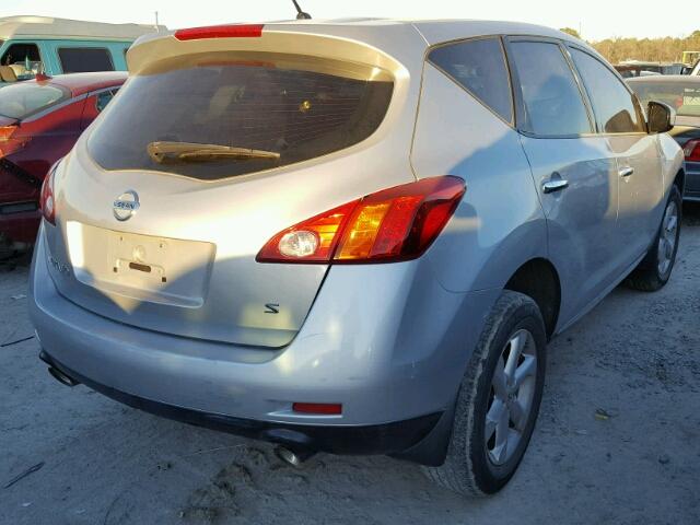 JN8AZ18U29W019252 - 2009 NISSAN MURANO S SILVER photo 4