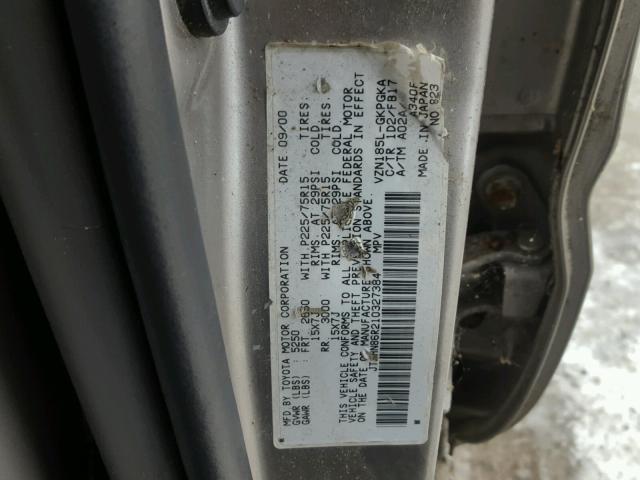 JT3HN86R210327384 - 2001 TOYOTA 4RUNNER SR SILVER photo 10