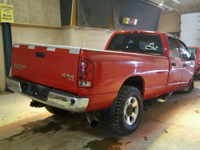 3D7KU28C24G103113 - 2004 DODGE RAM 2500 S RED photo 4