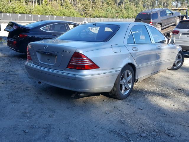 WDBNG84J34A387628 - 2004 MERCEDES-BENZ S 500 4MAT SILVER photo 4