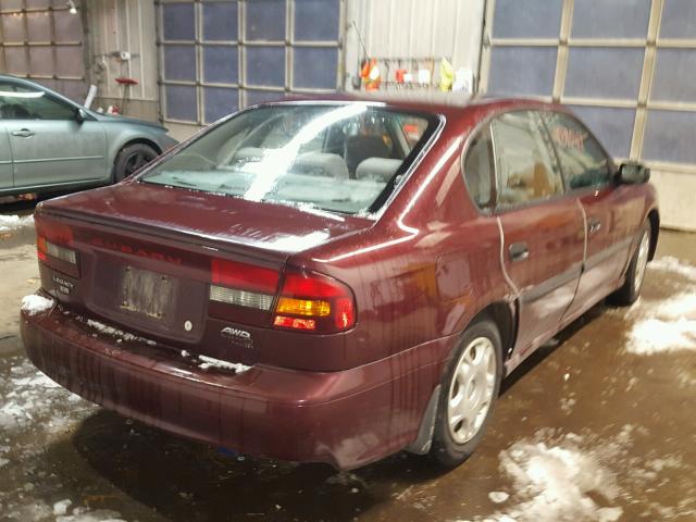 4S3BE635517205634 - 2001 SUBARU LEGACY L MAROON photo 4