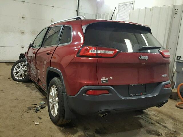 1C4PJMCS9EW240927 - 2014 JEEP CHEROKEE L RED photo 3