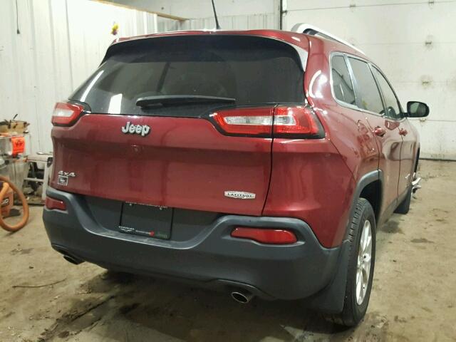 1C4PJMCS9EW240927 - 2014 JEEP CHEROKEE L RED photo 4