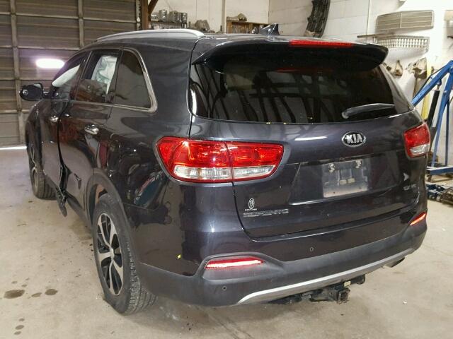 5XYPHDA53GG088345 - 2016 KIA SORENTO EX GRAY photo 3