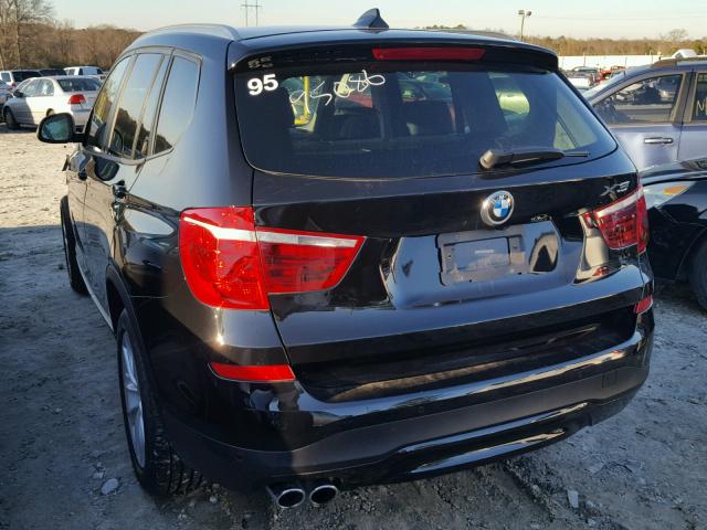 5UXWX9C31H0T23449 - 2017 BMW X3 XDRIVE2 BLACK photo 3