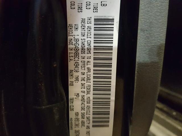 1J8HG48N86C149410 - 2006 JEEP COMMANDER შავი ფოტო 10