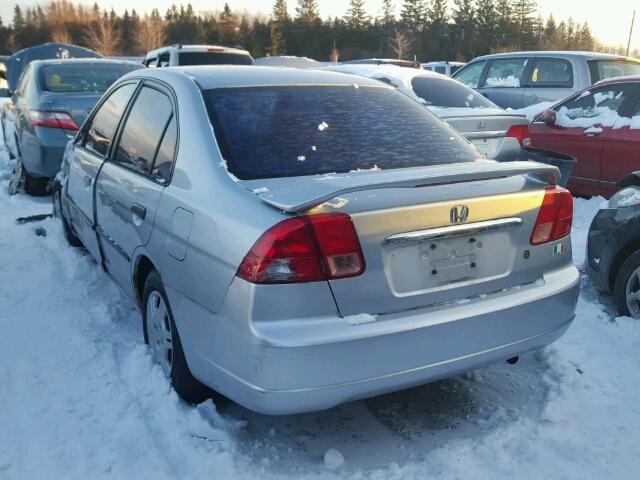 2HGES16391H938052 - 2001 HONDA CIVIC DX SILVER photo 3