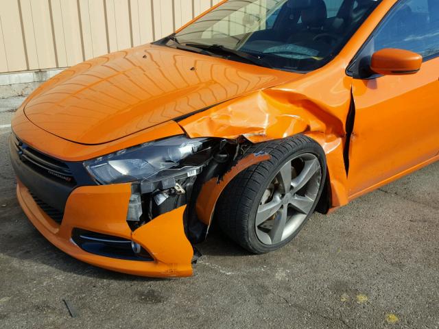 1C3CDFEB7ED697539 - 2014 DODGE DART GT ORANGE photo 9