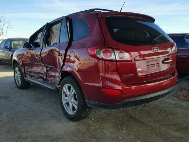 5NMSK3AB5AH342503 - 2010 HYUNDAI SANTA FE L RED photo 3