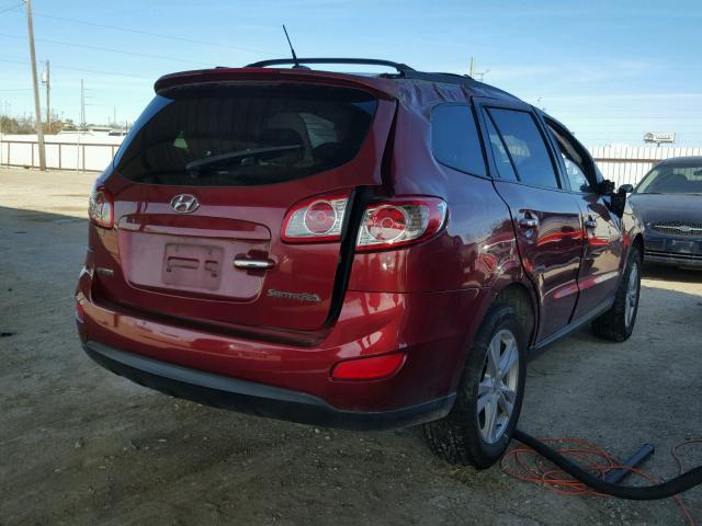 5NMSK3AB5AH342503 - 2010 HYUNDAI SANTA FE L RED photo 4