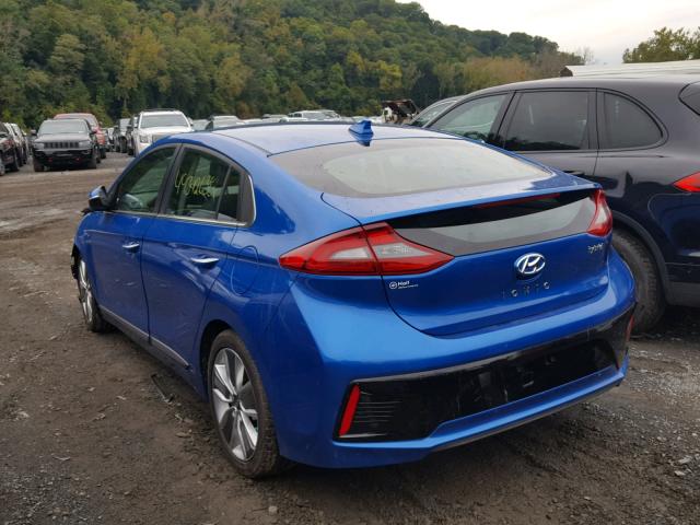 KMHC85LC7JU081769 - 2018 HYUNDAI IONIQ LIMI BLUE photo 3