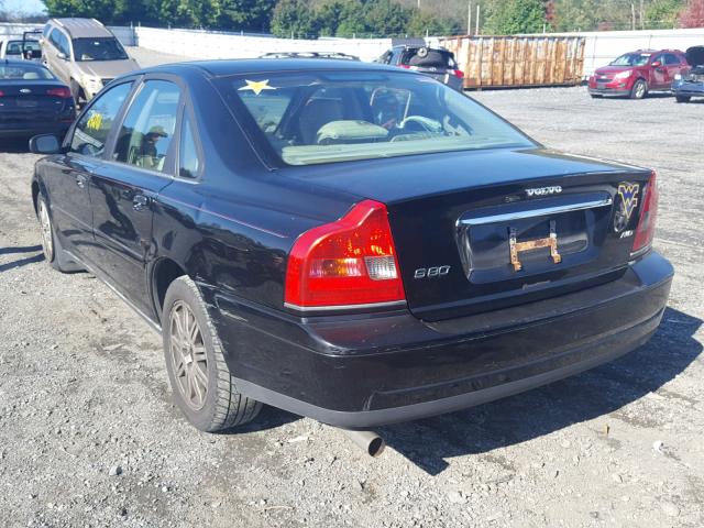 YV1TH59H941351415 - 2004 VOLVO S80 2.5T BLACK photo 3