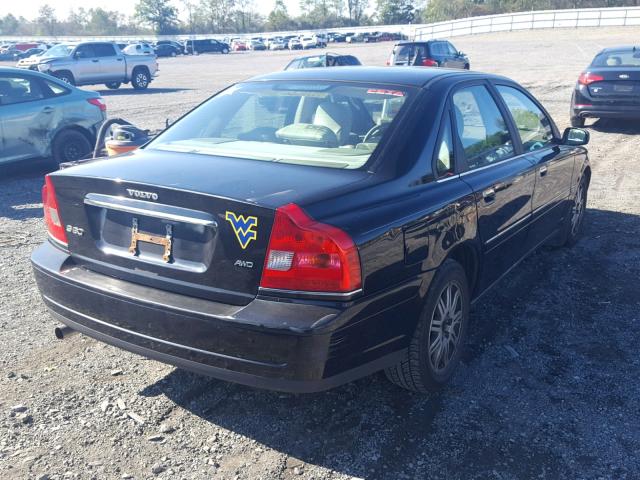 YV1TH59H941351415 - 2004 VOLVO S80 2.5T BLACK photo 4