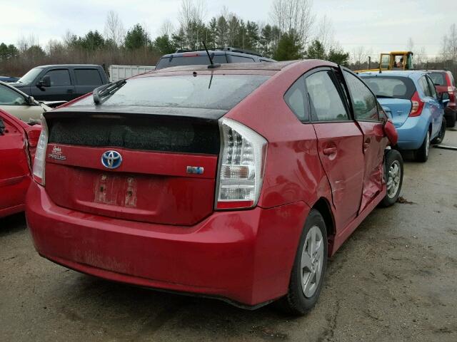 JTDKN3DU3A0242856 - 2010 TOYOTA PRIUS RED photo 4