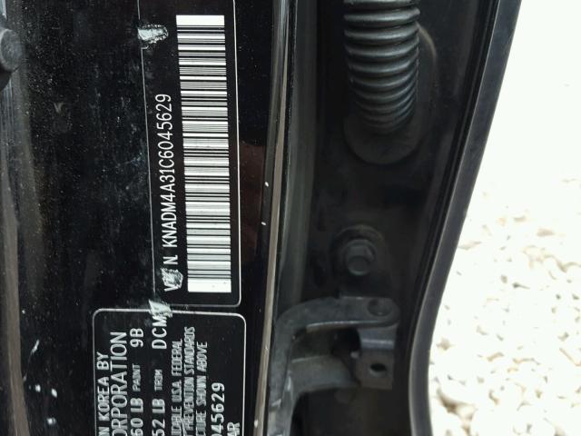 KNADM4A31C6045629 - 2012 KIA RIO LX BLACK photo 10