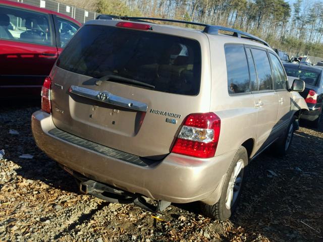 JTEEW21A760018216 - 2006 TOYOTA HIGHLANDER BEIGE photo 4